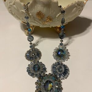 Frances Valentine Blue and Silver Crystal Necklace